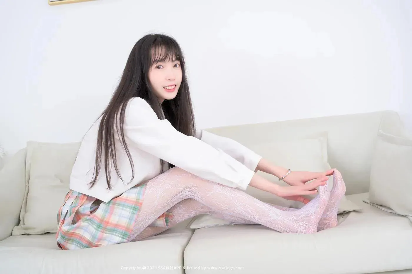 [SSA丝社]超清写真 NO.677 腿模团团的白色网袜（下） [68P]插图